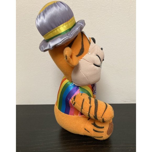 Play By Play 1997 Grinning Tiger Rainbow Shirt Plush Stuffed Animal Toy Vintage - Picture 5 of 10